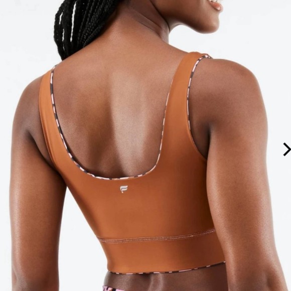 Fabletics Harlyn MIDI Medium Impact Reversible Sports Bra Rose/Teak Large NEW - Picture 8 of 8